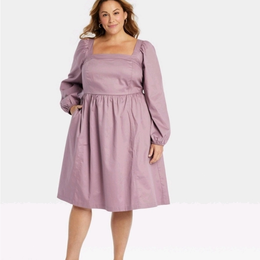 Ava & Viv Lavender Long Sleeve Dress